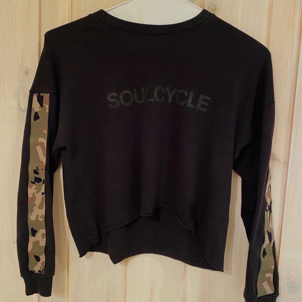 Soulcycle Cotton Sweater Camo Sleeves - XS